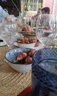Glasses on table